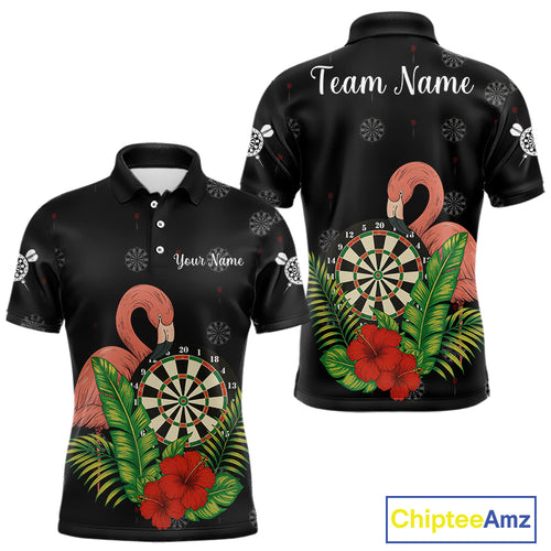 Personalized Tropical Flamingo Darts Shirt For Men Custom Funny Darts Jerseys Custom Darts Gifts TDM4345