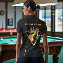 Load image into Gallery viewer, Personalized 8 Ball Crown 3D Billiard Shirt For Women Custom Pool Team Jersey Polo &amp; Quarter Zip TDM4176