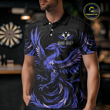 Load image into Gallery viewer, Personalized Phoenix Dartboard Wings Men&#39;s Dart Shirts Custom Blue And Black Darts Team Jerseys TDM4584