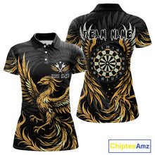 Load image into Gallery viewer, Personalized Phoenix Dartboard Wings Women&#39;s Dart Shirts Custom Yellow And Black Darts Team Jerseys TDM4585
