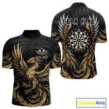 Load image into Gallery viewer, Personalized Phoenix Dartboard Wings Men&#39;s Dart Shirts Custom Yellow And Black Darts Team Jerseys TDM4585