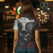 Load image into Gallery viewer, Personalized Gothic Skull Darts Shirt For Women Custom Darts Jersey Team Uniform Polo &amp; 1/4 Zip|Red TDM4379