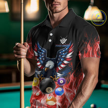 Load image into Gallery viewer, Personalized American Flag Eagle Billiard Ball Pool Shirt For Men Custom Billiard Team Jersey|Red TDM4807