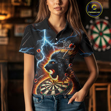 Load image into Gallery viewer, Personalized Thunder Lightning Lion Darts Shirt For Women Custom Darts League Jersey Polo &amp; 1/4 Zip TDM4619