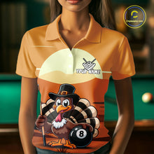 Load image into Gallery viewer, Funny Turkey 8 Ball Pool Billiard Shirt For Women Custom Thanksgiving Shirt For Pool Player TDM4817