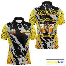 Load image into Gallery viewer, Darts And Beer That&#39;s Why I&#39;m Here Custom Grunge Dart Shirt For Men, Drinking Darts Jerseys |Black TDM4234