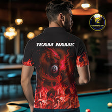 Load image into Gallery viewer, Personalized Red Flaming Dragon Billiard Shirt For Men, 8 Ball Pool Billiard League Team Jerseys TDM4245