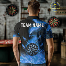 Load image into Gallery viewer, Blue Flaming Phoenix Darts Jerseys Custom Darts Shirt For Men, Darts Team Polo &amp; Quarter Zip TDM4663
