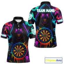Load image into Gallery viewer, Colorful Neon Dartboard Grim Reaper Darts Shirt For Men Custom Darts Jerseys Team Polo &amp; 1/4 Zip TDM4669