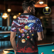 Load image into Gallery viewer, American Flag Patriotic Billiard Shirt For Men Custom 3D Billiard Balls 8 Ball Pool Team Jerseys TDM4263