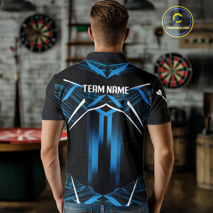 Azure Lightning Dartboard Darts Shirt For Men - Custom Team & Player Name NYN0352