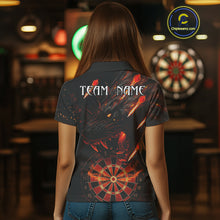 Load image into Gallery viewer, Black And Orange Panther Fire Dart Shirt For Women Custom 3D Dart League Team Jersey Polo &amp; 1/4 Zip TDM4269