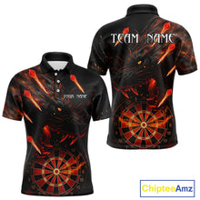 Load image into Gallery viewer, Black And Orange Panther Fire Dart Shirt For Men Custom 3D Dart League Team Jersey Polo &amp; 1/4 Zip TDM4269