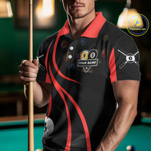 Load image into Gallery viewer, Personalized Billiard 8 Ball &amp; 9 Ball Pool Shirt For Men, Billiard Jersey Team Polo &amp; 1/4 Zip|Red TDM4457