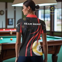 Load image into Gallery viewer, Personalized Billiard 8 Ball &amp; 9 Ball Pool Shirt For Women, Billiard Jersey Team Polo &amp; 1/4 Zip|Red TDM4457
