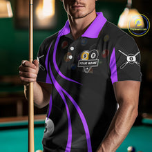 Load image into Gallery viewer, Customized Billiard 8 Ball &amp; 9 Ball Pool Shirt For Men, Billiard Team Jersey Polo &amp; 1/4 Zip|Purple TDM4458