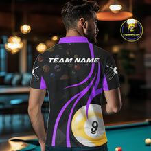 Load image into Gallery viewer, Customized Billiard 8 Ball &amp; 9 Ball Pool Shirt For Men, Billiard Team Jersey Polo &amp; 1/4 Zip|Purple TDM4458