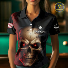 Load image into Gallery viewer, Funny Beer Grim Reaper 9 Ball Pool Billiard Shirt For Women Custom US Flag Billiard Team Jerseys TDM4279