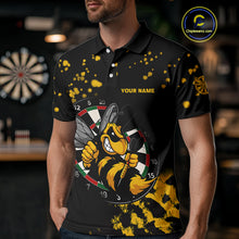 Load image into Gallery viewer, Personalized Yellow Black Funny Bee Darts Shirt For Men Custom Darts Jerseys, Best Darts Gifts TDM4294