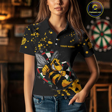 Load image into Gallery viewer, Personalized Yellow Black Funny Bee Darts Shirt For Women Custom Darts Jerseys, Best Darts Gifts TDM4294