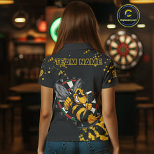 Load image into Gallery viewer, Personalized Yellow Black Funny Bee Darts Shirt For Women Custom Darts Jerseys, Best Darts Gifts TDM4294