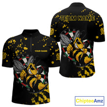 Load image into Gallery viewer, Personalized Yellow Black Funny Bee Darts Shirt For Men Custom Darts Jerseys, Best Darts Gifts TDM4294