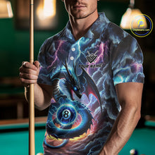 Load image into Gallery viewer, Personalized Blue Purple Thunder Lightning Dragon Billiard Shirt For Men, 8 Ball Pool Team Jersey TDM4483