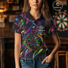 Load image into Gallery viewer, Funny Colorful Dartboard Graffiti Style Dart Shirts For Women Custom Darts Team Jerseys, Darts Gifts TDM4113