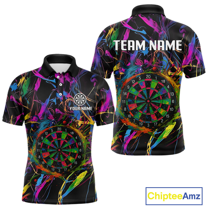 Funny Colorful Dartboard Graffiti Style Dart Shirts For Men Custom Darts Team Jerseys, Darts Gifts TDM4113