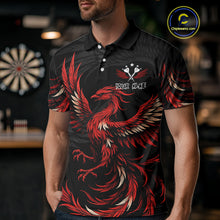 Load image into Gallery viewer, Personalized Phoenix Dartboard Wings Men&#39;s Dart Shirts Custom Red And Black Darts Team Jerseys TDM4118