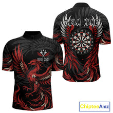 Load image into Gallery viewer, Personalized Phoenix Dartboard Wings Men&#39;s Dart Shirts Custom Red And Black Darts Team Jerseys TDM4118