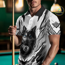 Load image into Gallery viewer, White Black 8 Ball Pool Wolf Billiard Shirts For Men Custom Billiard Jerseys Team Polo &amp; 1/4 Zip TDM4122