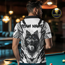 Load image into Gallery viewer, White Black 8 Ball Pool Wolf Billiard Shirts For Men Custom Billiard Jerseys Team Polo &amp; 1/4 Zip TDM4122