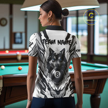 Load image into Gallery viewer, White Black 8 Ball Pool Wolf Billiard Shirts For Women Custom Billiard Jerseys Team Polo &amp; 1/4 Zip TDM4122