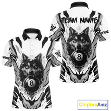 Load image into Gallery viewer, White Black 8 Ball Pool Wolf Billiard Shirts For Men Custom Billiard Jerseys Team Polo &amp; 1/4 Zip TDM4122