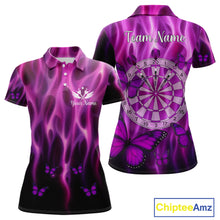 Load image into Gallery viewer, Personalized Pink Flaming Butterflies Darts Shirt For Women Custom Darts Jersey, Funny Darts Gift TDM4749