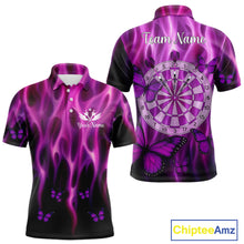 Load image into Gallery viewer, Personalized Pink Flaming Butterflies Darts Shirt For Men Custom Darts Jersey, Funny Darts Gift TDM4749