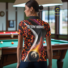 Load image into Gallery viewer, Personalized Flame Orange 8 Ball Pool Billiard Shirt For Women Custom Billiard Team Jerseys TDM4470