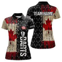 Load image into Gallery viewer, Grunge Vintage Canada Flag Custom Retro Dart Shirts For Women, Pride Team Patriotic Dart Jerseys TDM3691
