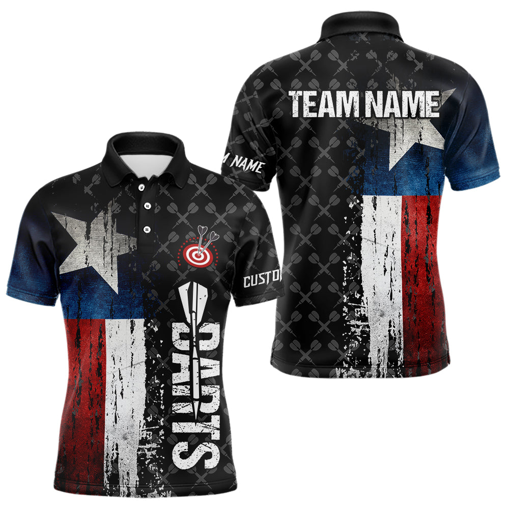 Grunge Vintage Texas Flag Custom Retro Dart Shirts For Men, Pride Team Patriotic Dart Jerseys TDM3692