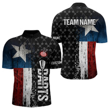 Load image into Gallery viewer, Grunge Vintage Texas Flag Custom Retro Dart Shirts For Men, Pride Team Patriotic Dart Jerseys TDM3692