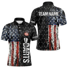 Load image into Gallery viewer, Grunge Vintage American Flag Custom Retro Dart Shirts For Men, Pride Team Patriotic Dart Jerseys TDM3693