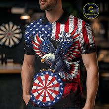 Load image into Gallery viewer, Personalized Patriotic Eagle Dartboard Jersey For Men Custom American Flag Darts Team Shirt TDM4755