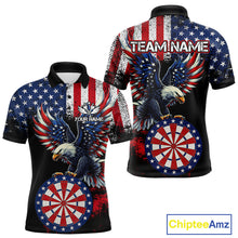 Load image into Gallery viewer, Personalized Patriotic Eagle Dartboard Jersey For Men Custom American Flag Darts Team Shirt TDM4755