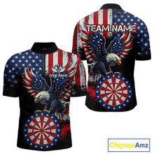 Load image into Gallery viewer, Personalized Patriotic Eagle Dartboard Jersey For Men Custom American Flag Darts Team Shirt TDM4755