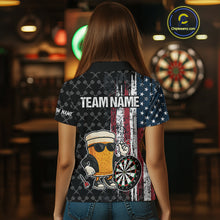 Load image into Gallery viewer, Vintage Grunge American Flag Funny Beer Darts Shirt For Women Custom Patriotic Darts Team Jerseys TDM4616