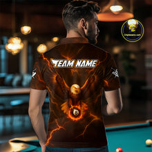 Load image into Gallery viewer, Personalized Eagle Thunder Lightning Orange Billiard Shirt For Men Custom 8 Ball Pool Team Jerseys TDM4241