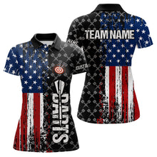 Load image into Gallery viewer, Grunge American Flag Custom Darts Shirt For Women, Darts Jersey Pocket Option TDM3798