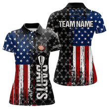 Load image into Gallery viewer, Grunge American Flag Custom Darts Shirt For Women, Darts Jersey Pocket Option TDM3798