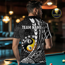 Load image into Gallery viewer, Custom White Black Tribal Yin-Yang 8 &amp; 9 Ball Billiard Shirt For Men, Funny Pool Team Jersey TDM4687